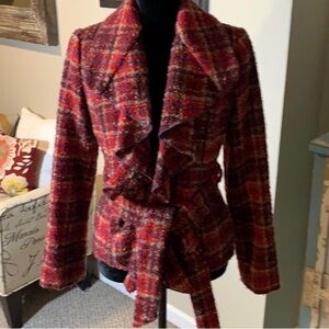 Anthropologie Tabitha Belted Tweed Jacket